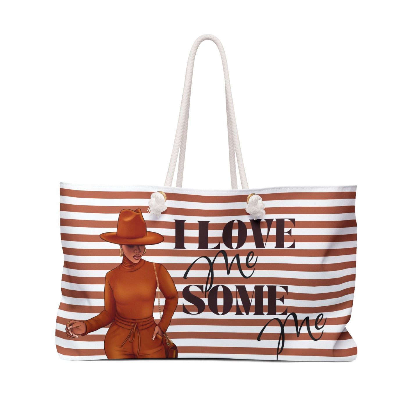 I Love Me Some Me Weekender Tote - Oversized | Durable Beach Bag with Thick Rope Handles, Spacious | Stylish