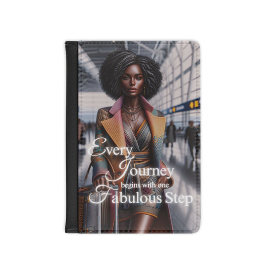 Every Journey Begins With One Fabulous Step - Chic Faux Leather Passport Cover, Stylish Travel Accessory