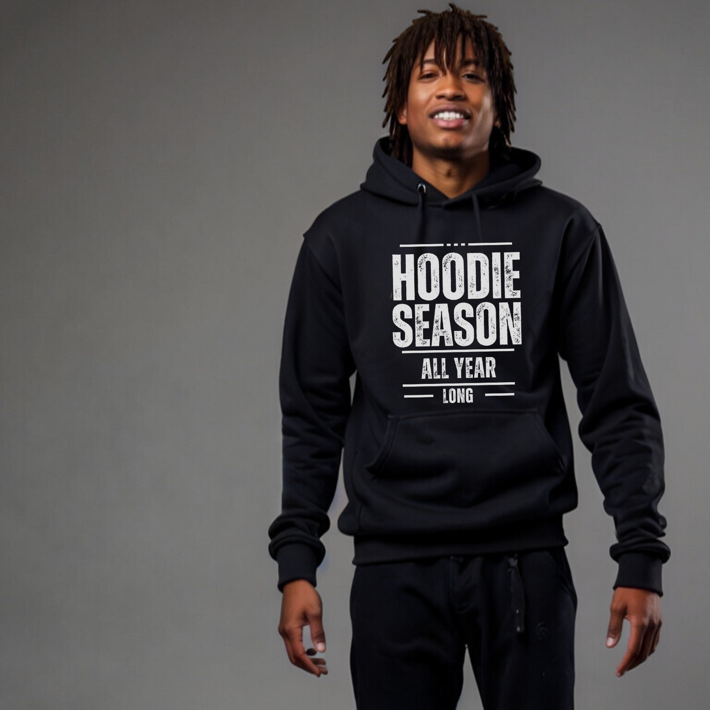 All Season Long Hoodie - Hoodie Addict Statement Unisex Heavy Hooded Sweatshirt - Black