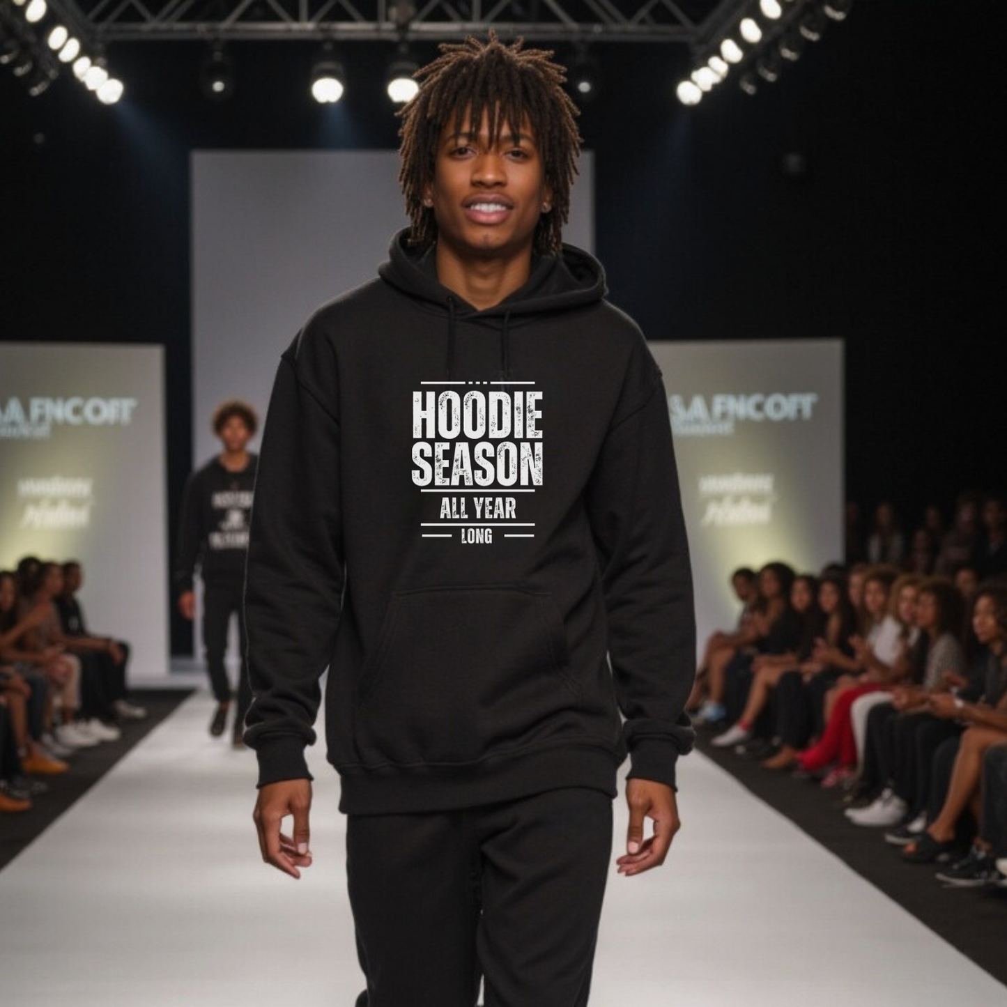 All Season Long Hoodie - Hoodie Addict Statement Unisex Heavy Hooded Sweatshirt - Black